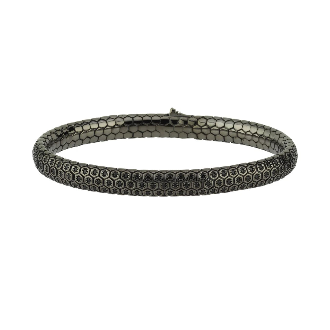 Silver Black Bracelet V2 with Zircon Diamond